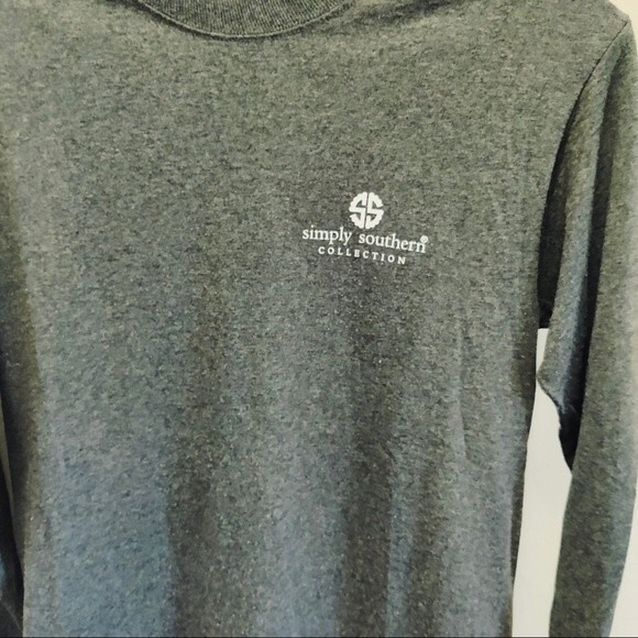 Simply Southern Texas State Long Sleeve Charcoal T-Shirt in Size Small - Picture 3 of 8